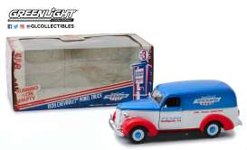 Chevrolet  - Panel Truck 1939 red/white/blue - 1:24 - GreenLight - 85041 - gl85041 | The Diecast Company