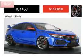 Honda  - Civic blue - 1:18 - Ignition - IG1450 - IG1450 | The Diecast Company