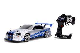 Nissan  - Skyline GT-R *Radio Control* 2002 silver/blue - 1:10 - Jada Toys - 99701 - jada9399701314R04 | The Diecast Company