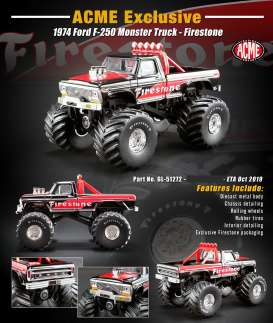 Ford  - F-250 1974 black/red - 1:64 - Acme Diecast - 51272 - acme51272 | The Diecast Company