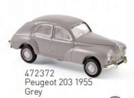 Peugeot  - 203 1955 grey - 1:87 - Norev - 472372 - nor472372 | The Diecast Company