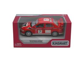 Mitsubishi  - Lancer Evo VII red/white - 1:36 - Kinsmart - 5048W - KT5048W | The Diecast Company