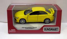 Mitsubishi  - Lancer Evo X 2008 yellow - 1:36 - Kinsmart - 5329W - KT5329Wy | The Diecast Company