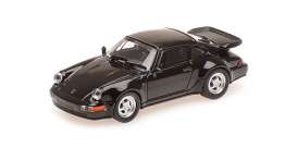 Porsche  - 911 Turbo 1990 black - 1:87 - Minichamps - 870069104 - mc870069104 | The Diecast Company