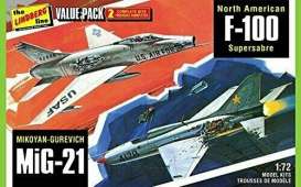 Planes  - F-100 Super Sabre & Mig-21  - 1:72 - Lindberg - HL432 - lndsHL432 | The Diecast Company