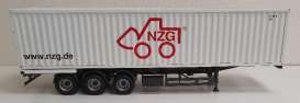 Trailer  - *NZG* + 40ft Container grey/white - 1:18 - NZG - 978 - NZG978 | The Diecast Company