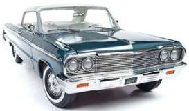 Chevrolet  - Impala 1964 aqua green/white - 1:18 - Auto World - AMM1219 - AMM1219 | The Diecast Company