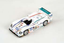 Audi  - R8 2005 white/blue - 1:43 - Spark - 43LM05 - spa43LM05 | The Diecast Company