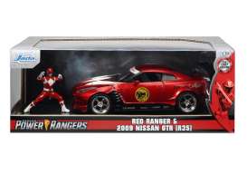 Nissan  - Skyline GTR R-35, Power Ranger 2009 red/white - 1:24 - Jada Toys - 253255025 - jada253255025 | The Diecast Company