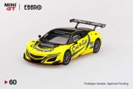 Honda  - NSX GT3 yellow/black - 1:64 - Mini GT - mgt00060L - MGT00060lhd | The Diecast Company