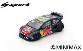 Peugeot  - 208 2019 blue/red/black - 1:43 - Spark - S7821 - spaS7821 | The Diecast Company