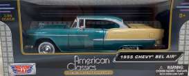 Chevrolet  - Bel Air 1955 green/creme - 1:24 - Motor Max - 73229 - mmax73229gn | The Diecast Company