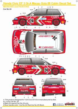 Accessoires  - Civic EF3  - 1:24 - S.K. Decals - 24027 - SK24027 | The Diecast Company