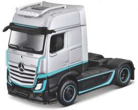 Mercedes Benz  - Actros silver/black/turquoise - 1:64 - Maisto - 12389-19127Z - mai12389-19127Z | The Diecast Company