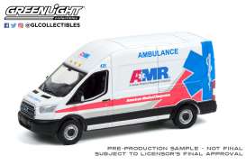 Ford  - Transit LWB High Roof 2019 white/red/blue - 1:64 - GreenLight - 53030F - gl53030F | The Diecast Company