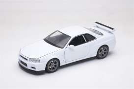 Nissan  - Skyline GT-R R34 white - 1:24 - Welly - 24108w - welly24108w | The Diecast Company
