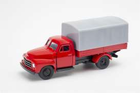 Opel  - Blitz soft top 1952 red/grey - 1:34 - Welly - 43787 - welly43787r | The Diecast Company