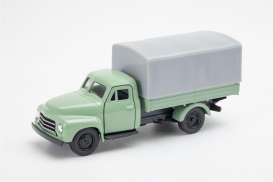 Opel  - Blitz soft top 1952 green - 1:34 - Welly - 43787 - welly43787gn | The Diecast Company