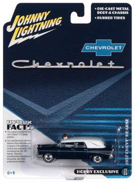 Chevrolet  - Hearse 1957 blue/white - 1:64 - Johnny Lightning - SP131 - JLSP131 | The Diecast Company