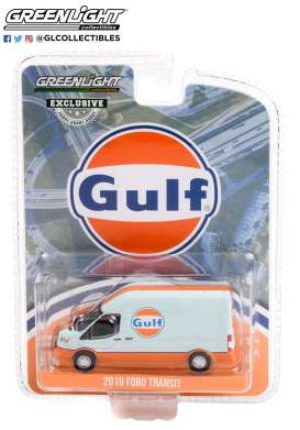 Ford  - Transit LWB High Roof 2019 blue/orange - 1:64 - GreenLight - 30260 - gl30260 | The Diecast Company