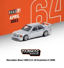 Mercedes Benz  - 190E 1990 silver - 1:64 - Tarmac - T64R024SL - TC-T64R024SL | The Diecast Company