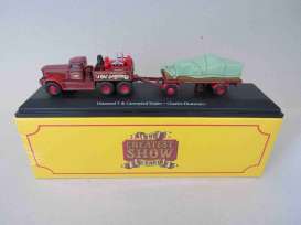 Diamond  - T & Canvassed Trailer dark red/red/green - 1:76 - Magazine Models - 4654111 - mag4654111 | The Diecast Company