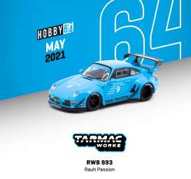 Porsche  - RWB 993 blue - 1:64 - Tarmac - T64-017-RP - TC-T64-017RP | The Diecast Company