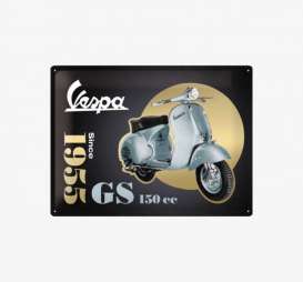 Tac Signs 3D  - Vespa black/gold - Tac Signs - NA63385 - tac3D63385 | The Diecast Company