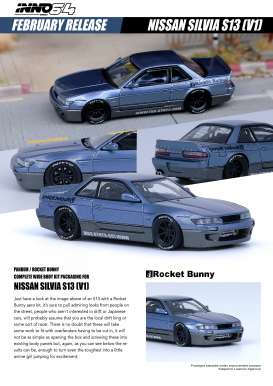 Nissan  - Silvia S13 light blue - 1:64 - Inno Models - IN64-S13V1-2TBG - in64S13V1-2TBG | The Diecast Company