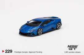 Lamborghini  - Huracan 2020 blue - 1:64 - Mini GT - 00229-R - MGT00229Rhd | The Diecast Company