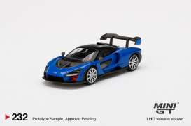 McLaren  - Senna 2020 blue - 1:64 - Mini GT - 00232-R - MGT00232Rhd | The Diecast Company