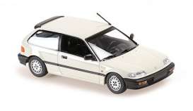 Honda  - Civic 1990 white - 1:43 - Maxichamps - 940161500 - mc940161500 | The Diecast Company
