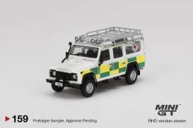 Land Rover  - Defender 110 white/green/yellow - 1:64 - Mini GT - 00159-R - MGT00159RHD | The Diecast Company