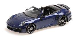 Porsche  - 911 (992) Turbo S Cabriolet 2020 blue metallic - 1:43 - Minichamps - 410069480 - mc410069480 | The Diecast Company