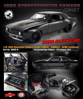Chevrolet  - Camaro Street Fighter 1969 triple gloss black - 1:18 - Acme Diecast - 18935B - GMP18935B | The Diecast Company