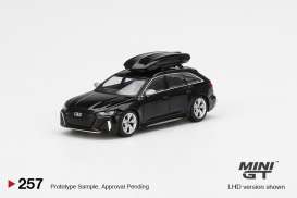 Audi  - RS6 Avant with top box 2020 black - 1:64 - Mini GT - 00257-L - MGT00257lhd | The Diecast Company