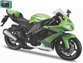 Kawasaki  - ZX-10R green/white/black - 1:12 - Maisto - 32709 - mai32709 | The Diecast Company