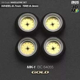 Wheels & tires Rims & tires - 2021 gold/chrome - 1:64 - Mot Hobby - BC64055 - MotBC64055 | The Diecast Company