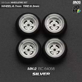 Wheels & tires Rims & tires - 2021 silver/chrome - 1:64 - Mot Hobby - BC64058 - MotBC64058 | The Diecast Company