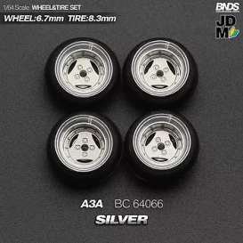 Wheels & tires Rims & tires - 2021 silver/chrome - 1:64 - Mot Hobby - BC64066 - MotBC64066 | The Diecast Company