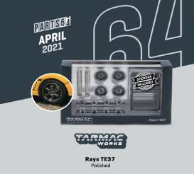Rims & tires Wheels & tires - polished - 1:64 - Tarmac - T64W-002-PL - TC-T64W002PL | The Diecast Company