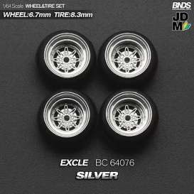 Wheels & tires Rims & tires - 2021 silver/chrome - 1:64 - Mot Hobby - BC64076 - MotBC64076 | The Diecast Company