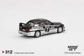 Mercedes Benz  - 190E 2.5-16 Evo II #7 1990 black/silver - 1:64 - Mini GT - 00312-L - MGT00312lhd | The Diecast Company