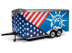 Trailer  - red/white/blue - 1:18 - Auto World - AMM1284 - AMM1284 | The Diecast Company
