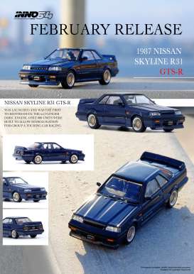 Nissan  - Skyline GTS-R R31 1987 dark blue - 1:64 - Inno Models - in64-R31-DB - in64R31DB | The Diecast Company
