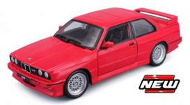 BMW  - M3 1988 red - 1:24 - Bburago - 21100R - bura21100R | The Diecast Company