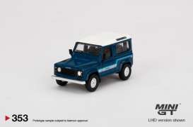 Land Rover  - Defender 90 blue - 1:64 - Mini GT - 00353-L - MGT00353lhd | The Diecast Company