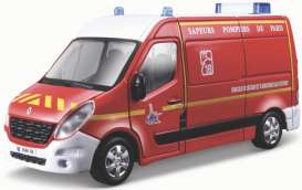 Renault  - Master Pompiers red - 1:50 - Bburago - 32008 - bura32008R | The Diecast Company
