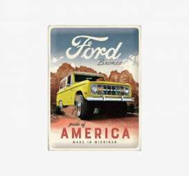 Tac Signs 3D  - Ford, Bronco blue/yellow/brown - Tac Signs - NA23322 - tac3D23322 | The Diecast Company
