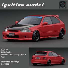 Honda  - Civic red - 1:18 - Ignition - IG2677 - IG2677 | The Diecast Company